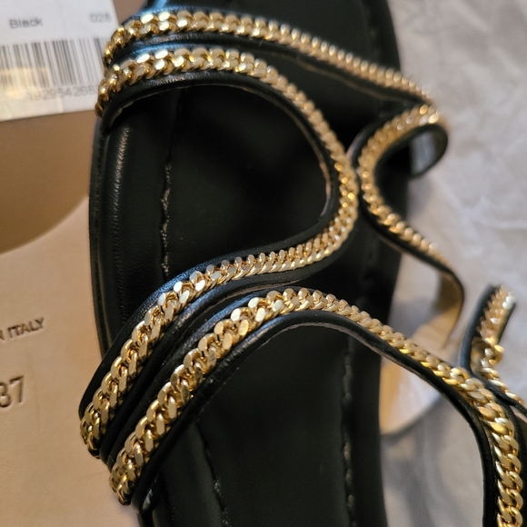 Jimmy Choo Nickel Chain trim Leather Sandals - Picture 7 of 12